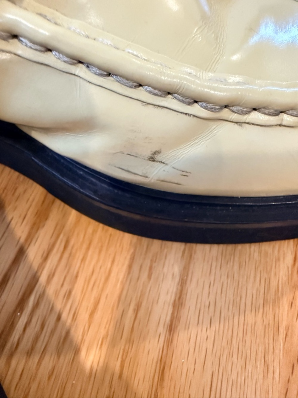 Aquatalia Cream Leather Penny Loafer Mules with Black Sole - Picture 8 of 10